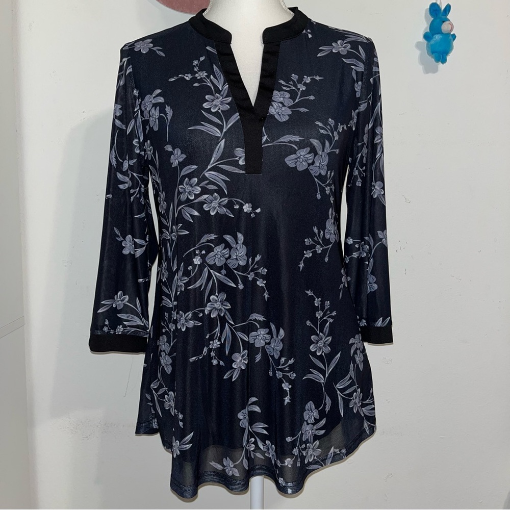 Timeson | Black Floral Blouse